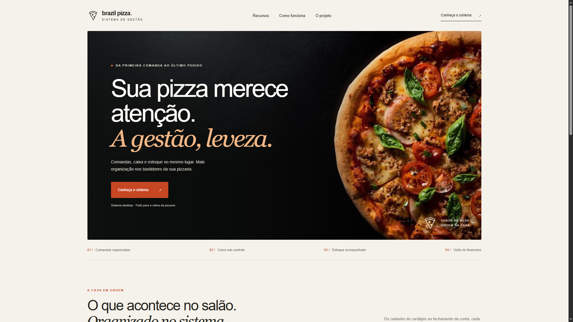 Captura do projeto Sistema Pizzaria